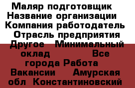 Маляр-подготовщик › Название организации ­ Компания-работодатель › Отрасль предприятия ­ Другое › Минимальный оклад ­ 20 000 - Все города Работа » Вакансии   . Амурская обл.,Константиновский р-н